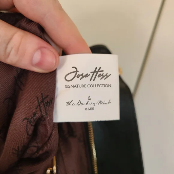 Jose Hess Signature Leather Hobo Bag – Black with Gold Hardware - Picture 9 of 12